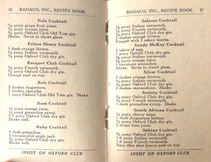 (Cocktails - Gin) Oxford Club. 128 Cocktail Recipes.