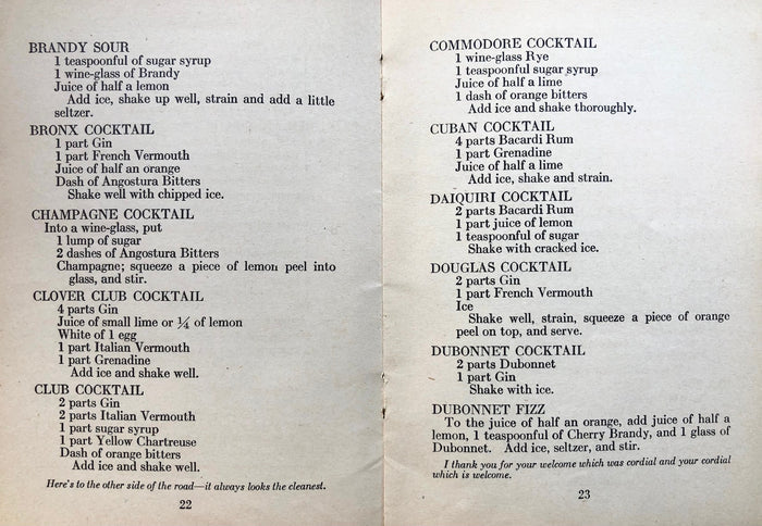 (Cocktails) George Belth & J. Michael Fain. Household Guide to Wines and Liquors.