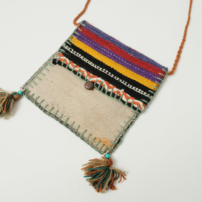 Çok Renkli El Dokuma Yün Kilim Çanta — el dokuma kilim