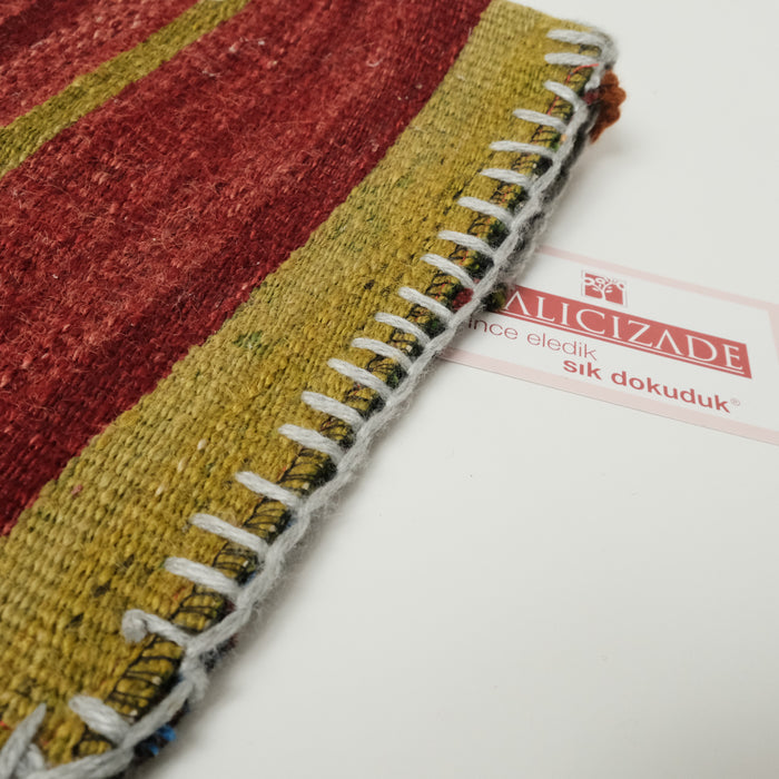 Çok Renkli Otantik El Dokuma Yün Kilim Çanta (2)