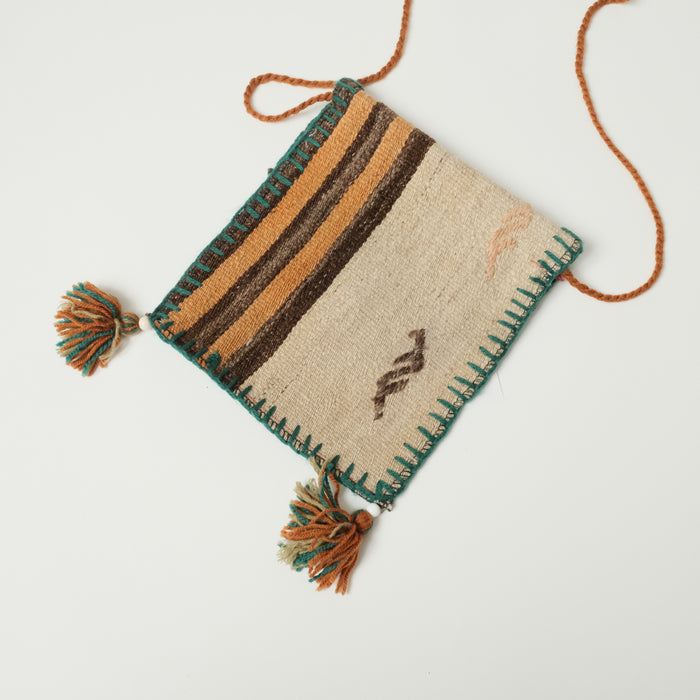 Çok Renkli Otantik El Dokuma Yün Kilim Çanta
