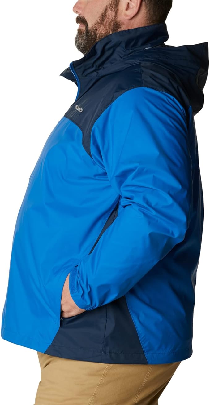 Columbia Men's Glennaker Lake Rain Jacket, Blue Jay/Columbia Navy, L Tall