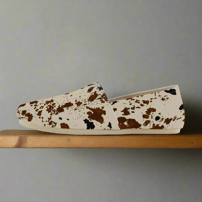 Cow Print Canvas Slip on Shoes - Cozy Corner