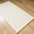 Cozy Serisi Çerçeve Desenli Makine Dokuma Halı, krem, 120x180 cm — Halıcızade