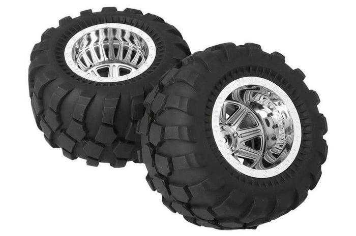 CEN Racing CQ0501 pre-glued 2.2 inch chrome wheel and tire Fiat Suzuki Jimny