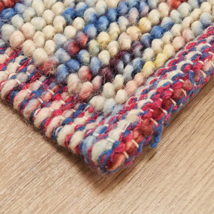 Drop Serisi El Dokuma Soyut Desenli Yün Rengarenk Kilim — balkon halısı