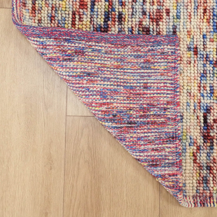 Drop Serisi El Dokuma Soyut Desenli Yün Rengarenk Kilim — doğal elyaf