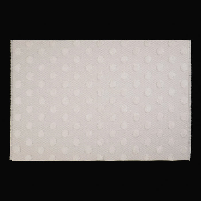 Dublin Serisi Geometrik Desenli Beyaz Pamuk Halı — 156x230 cm