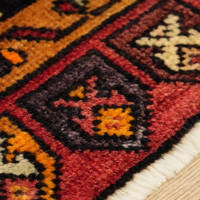 El Dokuma Anadolu Desenli Kırmızı Yün Konya İnlice Sandık Eskisi Halı Yastık