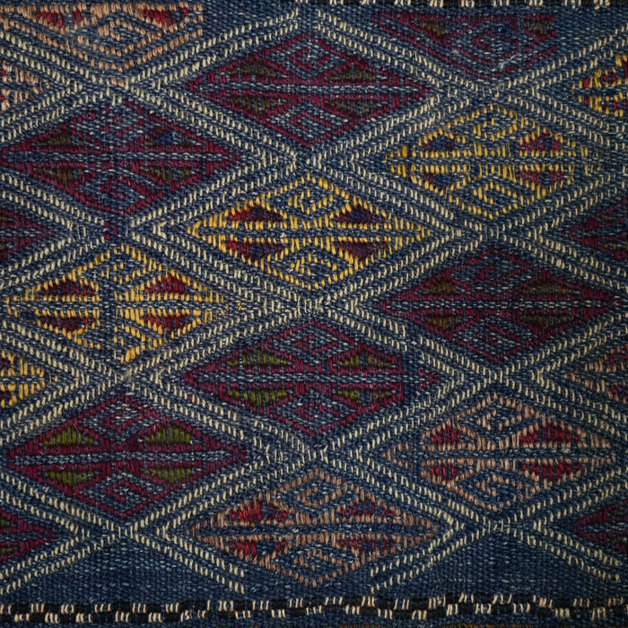 El Dokuma Anadolu Desenli Lacivert Cicim Kilim — etnik desenli