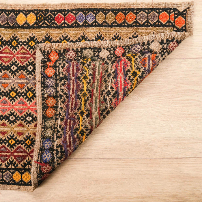 El Dokuma Anadolu Desenli Rengarenk Karapınar Cicim Kilim — nadir parça