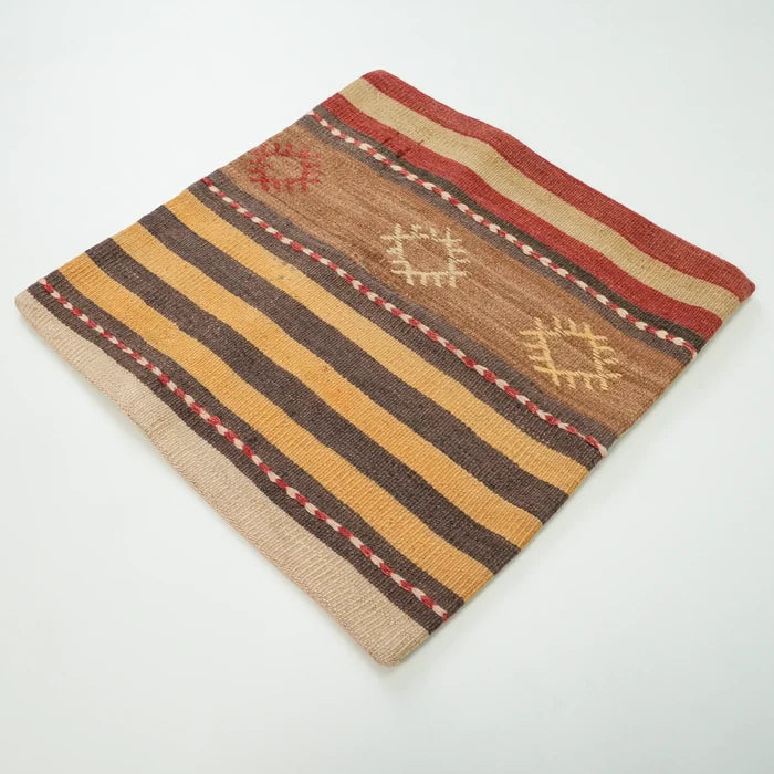 El Dokuma Anadolu Desenli Rengarenk Kırlent Kılıfı, 45x45 cm — Halıcızade