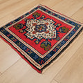 El Dokuma Anadolu Desenli Rengarenk Yün Taşpınar Halı, 54x57 cm — Halıcızade