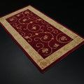 El Dokuma Çerçeve Desenli Bordo İpekli Halı, 76x154 – 80x153 cm — Halıcızade