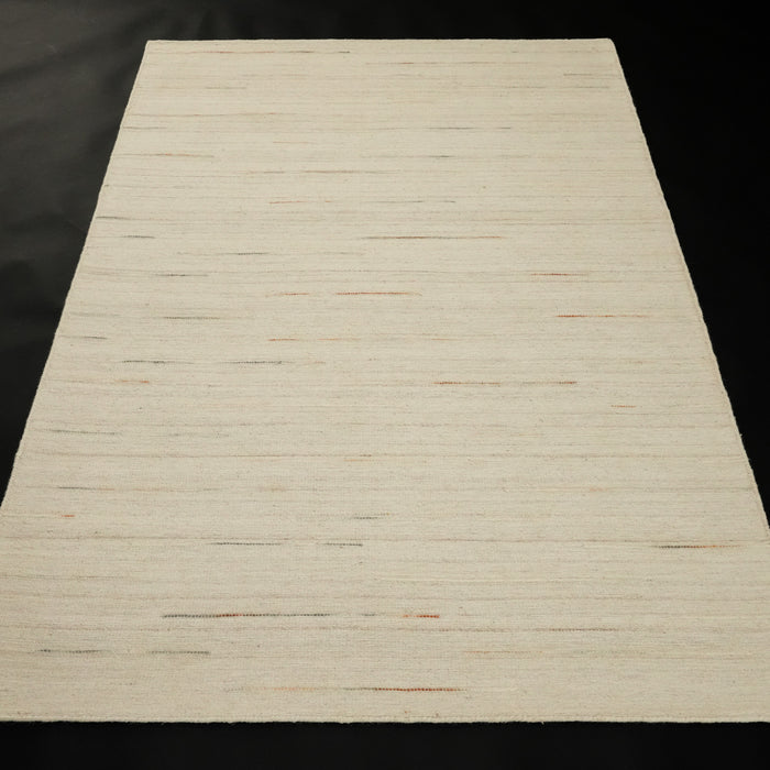 El Dokuma Çizgi Desenli Beyaz Kilim — el dokuma kilim