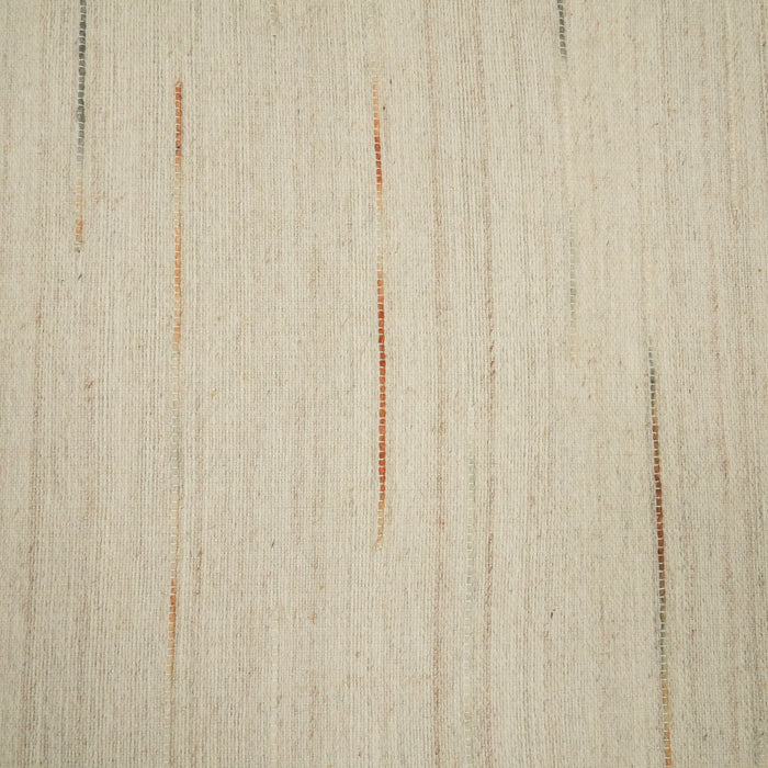El Dokuma Çizgi Desenli Beyaz Kilim — sade desenli