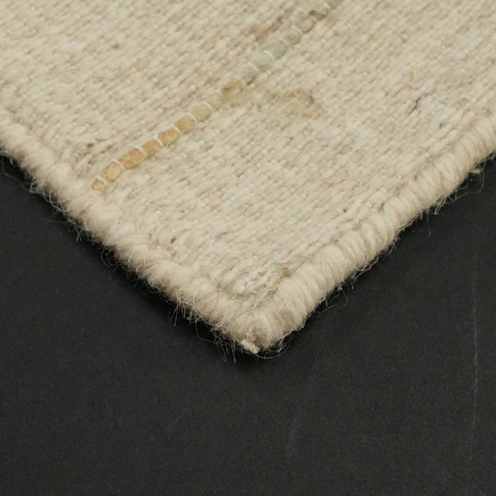 El Dokuma Çizgi Desenli Beyaz Kilim — çizgili