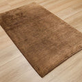 El Dokuma Çizgi Desenli Kahverengi Bambu Halı, 90x150 – 80x200 cm — Halıcızade