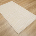 El Dokuma Çizgi Desenli Krem Viskon Halı, 90x150 cm — Halıcızade