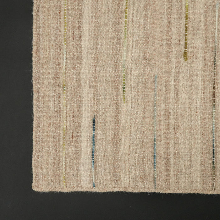 El Dokuma Çizgi Desenli Vizon Kilim — yün