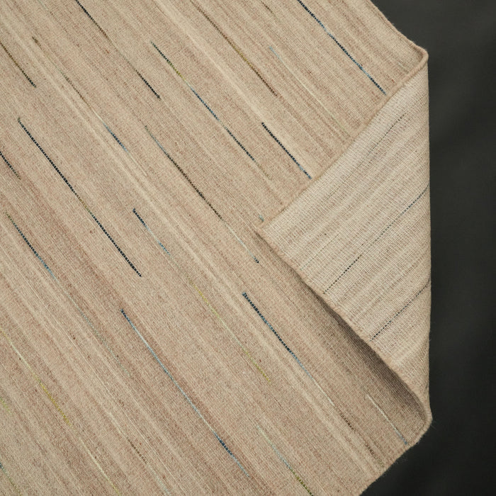 El Dokuma Çizgi Desenli Vizon Kilim — modern tasarım