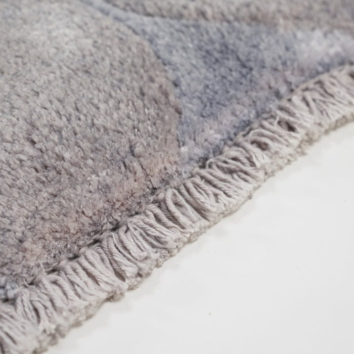 El Dokuma Damask Desenli Antrasit Bambu Halı — modern tasarım