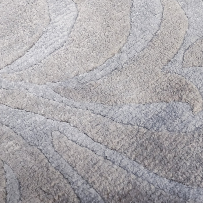 El Dokuma Damask Desenli Antrasit Bambu Halı