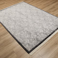El Dokuma Damask Desenli Antrasit Halı, 120x180 – 200x300 cm — Halıcızade