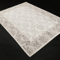 El Dokuma Damask Desenli Beyaz Bambu Halı, 90x150 – 275x370 cm — Halıcızade