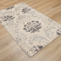 El Dokuma Damask Desenli Krem Bambu Halı, 90x150 cm — Halıcızade