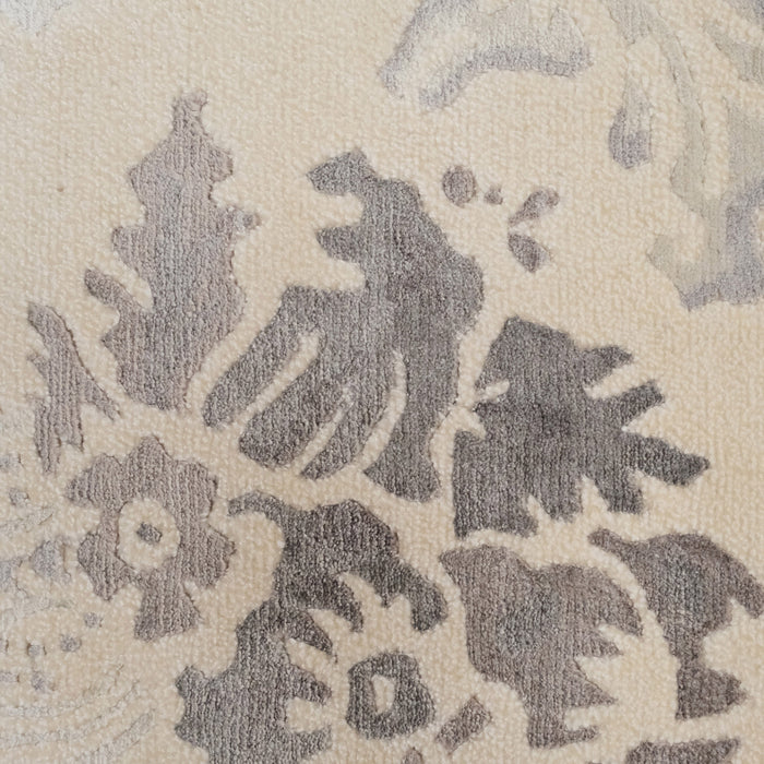 El Dokuma Damask Desenli Krem Bambu Halı — 90x150 cm