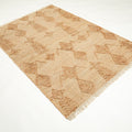 El Dokuma Geometrik Desenli Bej Hasır Kilim, 120x180 – 160x230 cm — Halıcızade