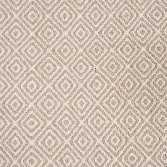 El Dokuma Geometrik Desenli Gri Kilim
