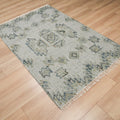 El Dokuma Geometrik Desenli Yeşil Hasır Kilim, 120x180 cm — Halıcızade