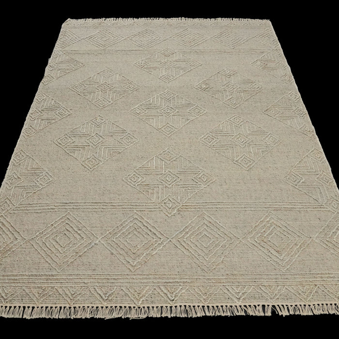 El Dokuma İskandinav Desenli Vizon Hasır Kilim — el dokuma kilim
