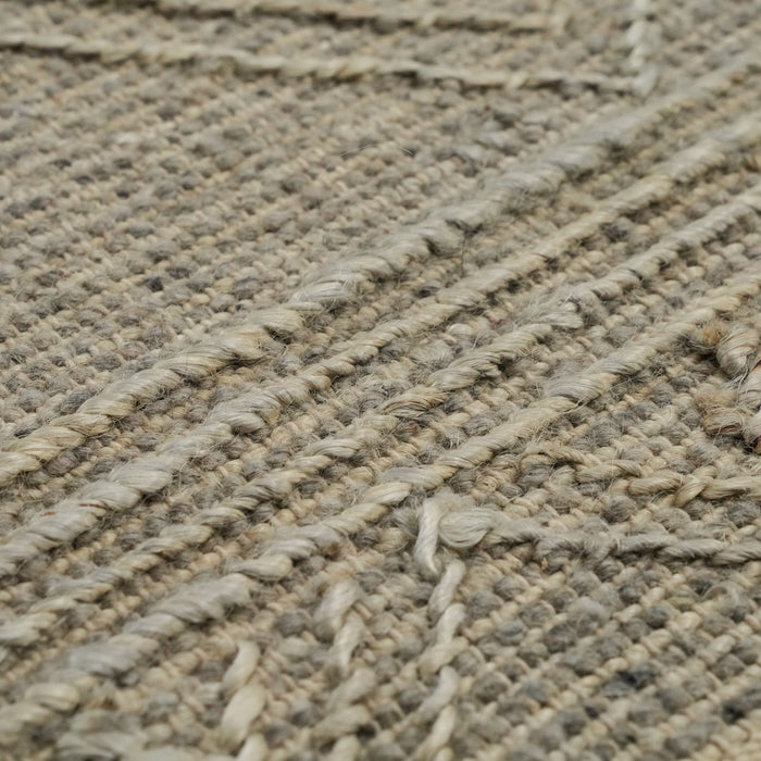 El Dokuma İskandinav Desenli Vizon Hasır Kilim — yatak odası halısı