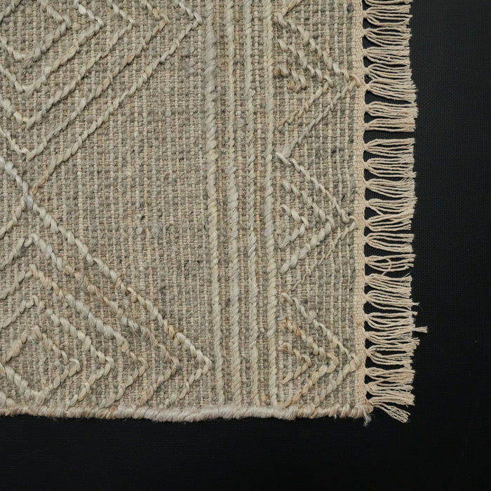 El Dokuma İskandinav Desenli Vizon Hasır Kilim — balkon halısı
