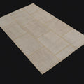 El Dokuma Modern Patchwork Desenli Krem Kendir Halı, 90x150 cm — Halıcızade