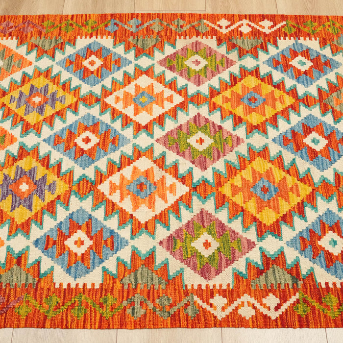 El Dokuma Otantik Desenli Renkli Yün Kilim — ofis halısı