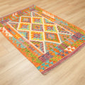 El Dokuma Otantik Desenli Yün Rengarenk Kilim, 100x150 cm — Halıcızade