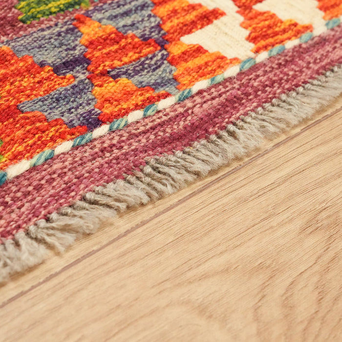 El Dokuma Otantik Desenli Yün Rengarenk Kilim — yatak odası halısı