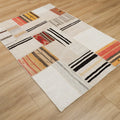 El Dokuma Patchwork Desenli Krem Kendir Halı, 120x180 – 160x230 cm — Halıcızade