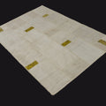 El Dokuma Patchwork Desenli Krem Modern Kendir Halı, 120x180 cm — Halıcızade