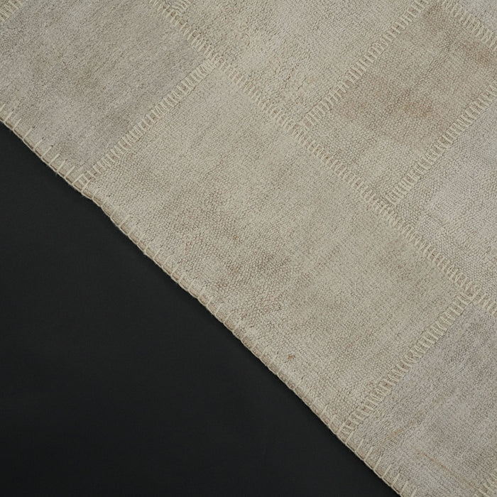 El Dokuma Patchwork Desenli Krem Modern Kendir Halı — mutfak halısı