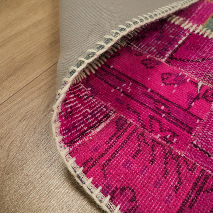 El Dokuma Patchwork Desenli Yün Rengarenk Modern Halı — balkon halısı
