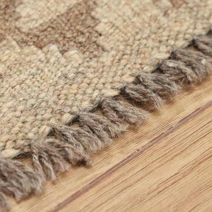 El Dokuma Yün Rengarenk Etnik Desenli Kilim — antre halısı