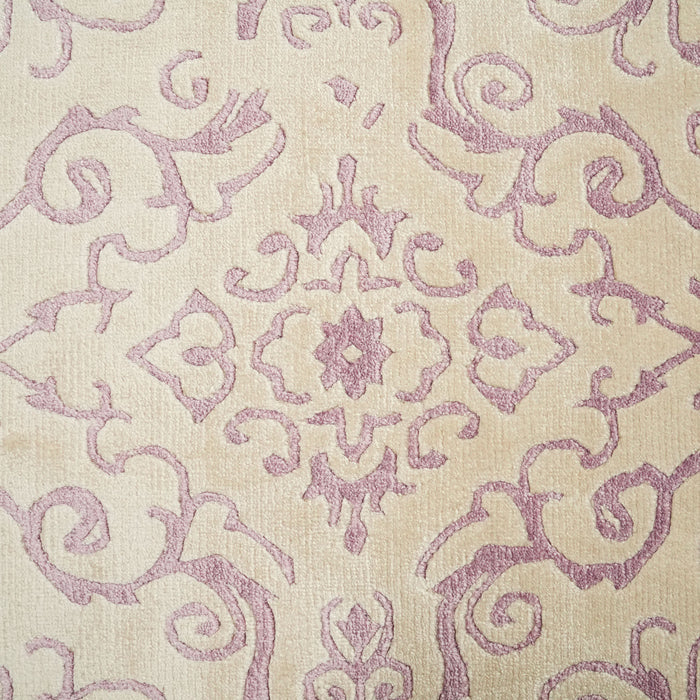 Ferforje Serisi El Dokuma Vintage Desenli Krem Mor Halı