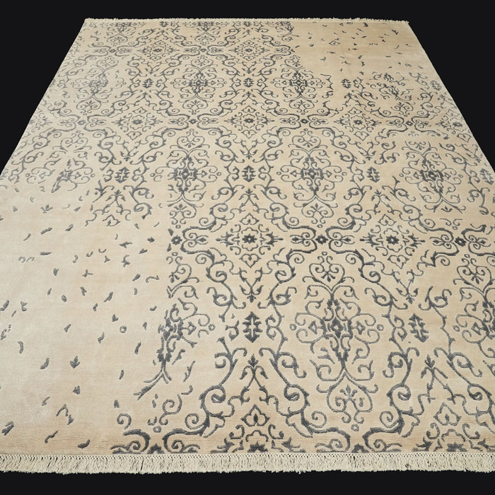 Ferforje Serisi El Dokuma Vintage Desenli Krem Pamuk Halı — 90x150, 80x295, 80x390, 230x320 cm