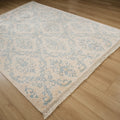 Fiber Serisi El Dokuma Damask Desenli Krem Halı, 90x150 – 200x300 cm — Halıcızade