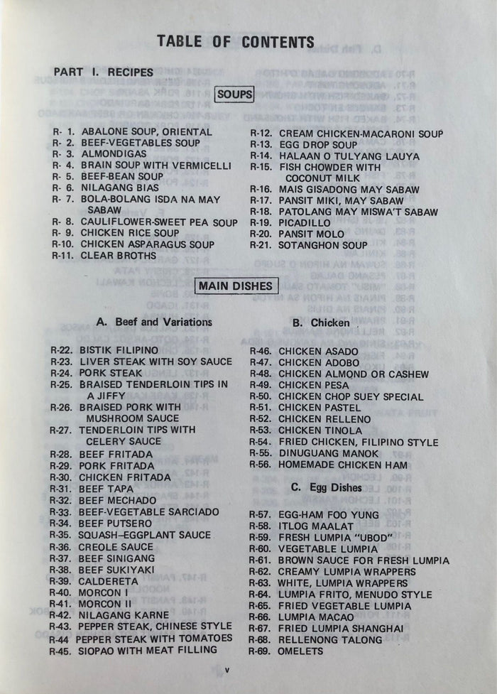 (Filipino) Virginia S. Claudio. Philippine Recipes and Typical Menus